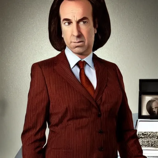 Image similar to Saul Goodman as a woman