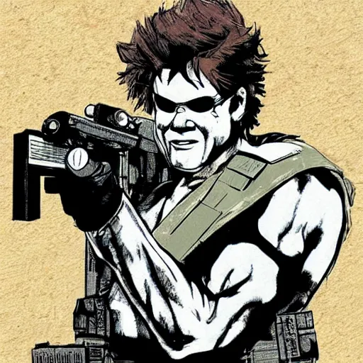 Image similar to Steve Brule as Solid Snake.