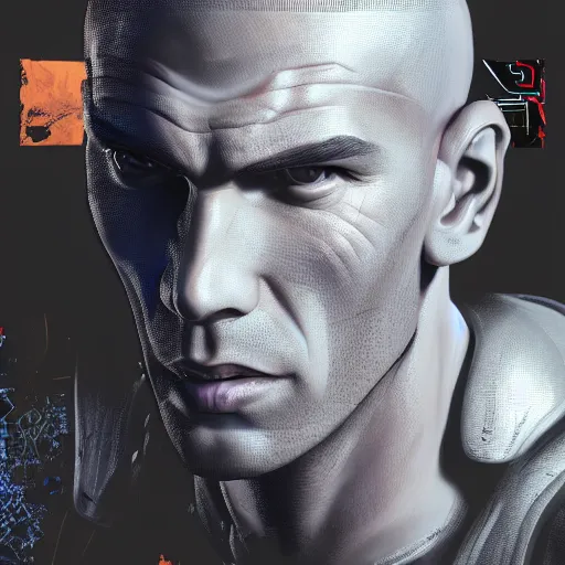 Prompt: zinedine zidane portrait, marvel super hero, armor, warrior, epic, sharp focus, fiction, neon, fantasy, hyper detailed, digital art, trending in artstation, cinematic lighting, studio quality, smooth render, unreal engine 5 rendered, octane rendered