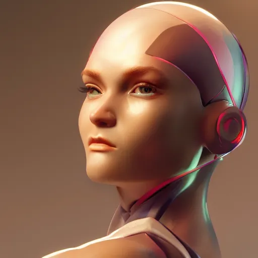 Image similar to 3 d zbrush render, refractions of beautiful cyborg girl in the style of arcane, full round face, biomechanical details, window reflections, wlop, ilya kuvshinov, artgerm, krenz cushart, greg rutkowski