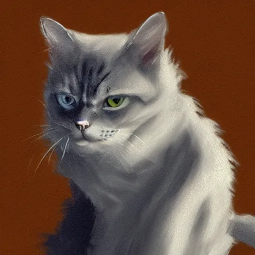 Image similar to a cat in the style of Greg Rutkowski