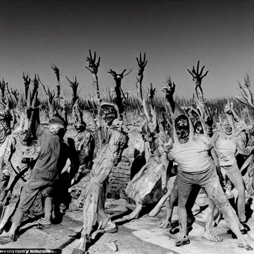 Prompt: real life irradiated undead 1950s nuclear wasteland black and white award winning photo highly detailed, highly in focus, highly life-like Arriflex 35 II, by stanley kubrick