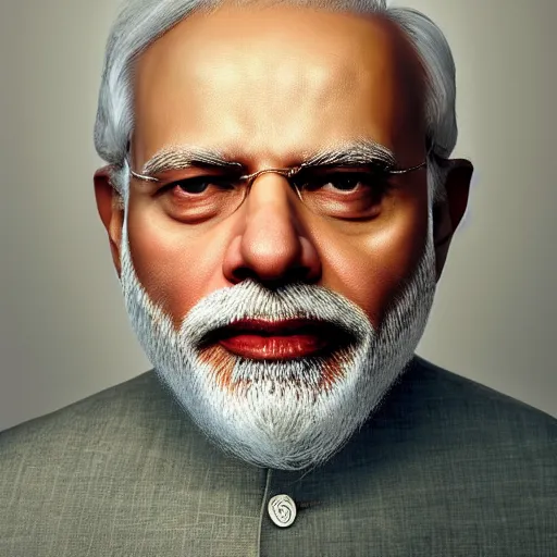 Image similar to a portrait of Narendra Modi by Martin Schoeller, photorealistic, global lighting