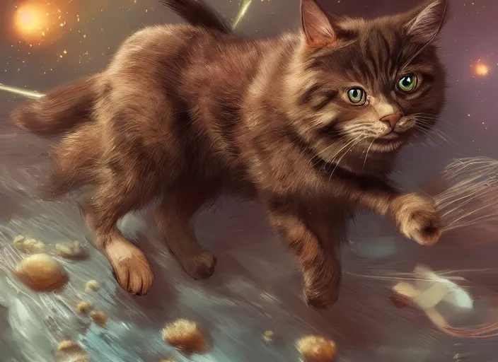 Prompt: epic professional digital art of Cat-Dog (creature which is both cat and dog), trending on artstation, cgsociety, wlop, Behance, pixiv, cosmic, deviantart, epic, stunning, gorgeous, detailed,