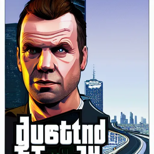 Image similar to Sauli Niinistö in GTA V, cover art by Stephen Bliss, ArtStation, no text, highly detailed
