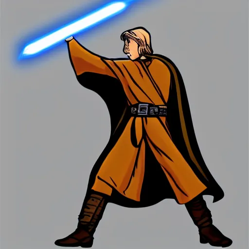 Image similar to illustration of a very cool jedi
