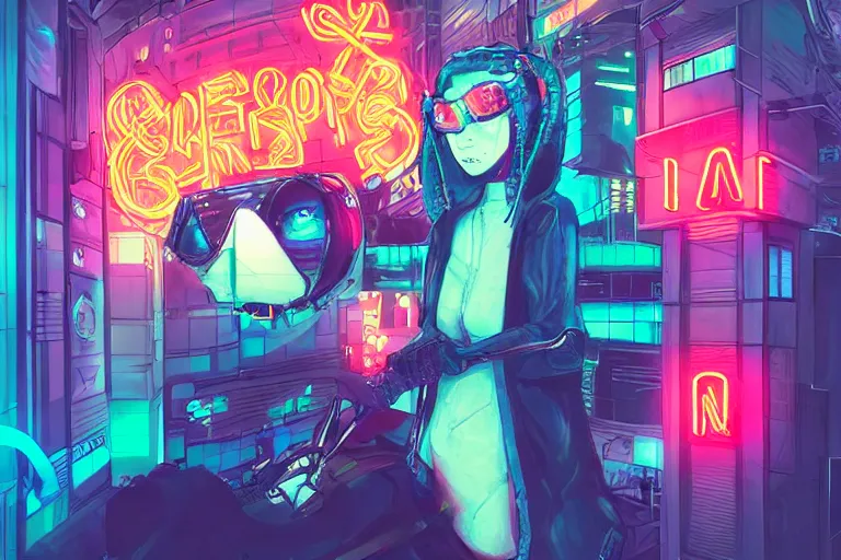 Prompt: cyberpunk ginger cat in the city, neon lighting, digital art, trending on artstation, fanart, by kawacy