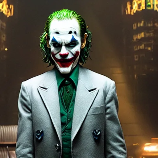 Prompt: film still of Ethan Hawke as joker in the new Joker movie