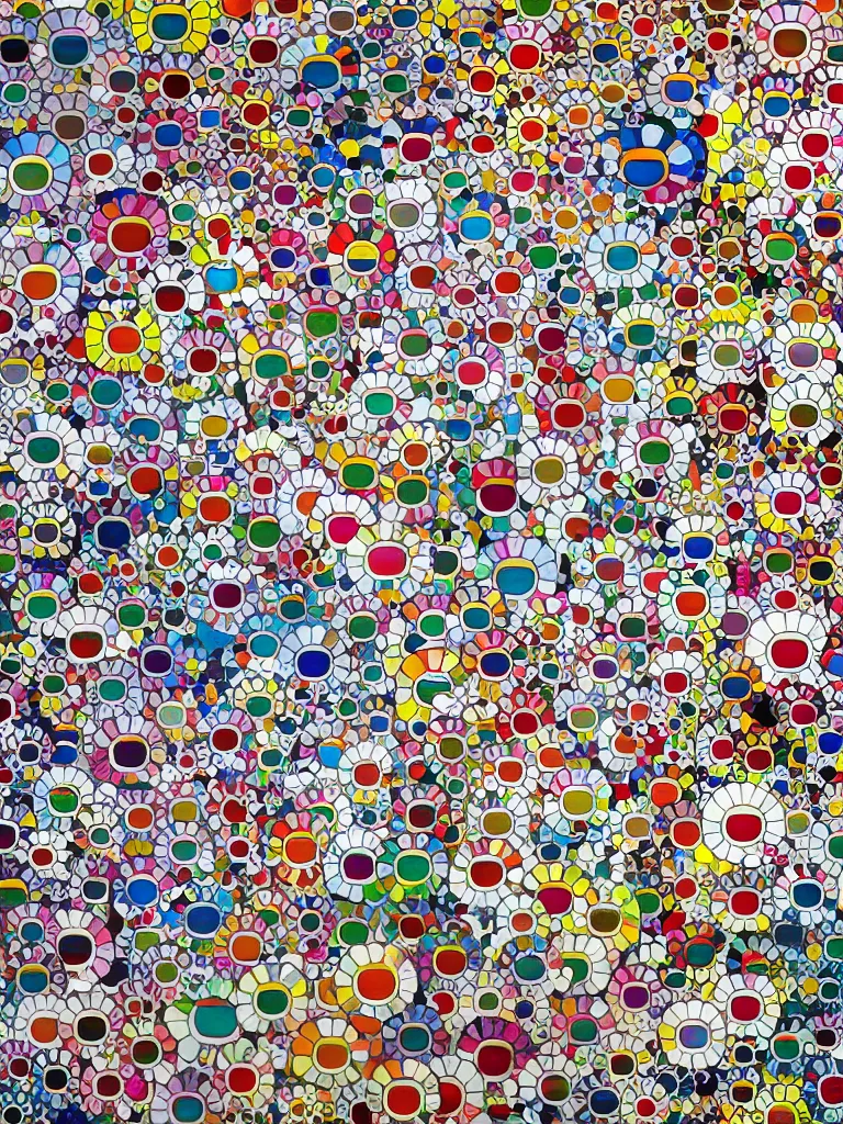 Image similar to abstract painting by takashi murakami, art decor,