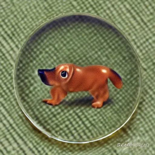 Image similar to microscopic dachshund, microscope photography