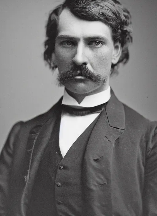 Prompt: portrait of a victorian man in a suit and tie, detailed face, victorian, close up, highly detailed, cinematic lighting, photograph by elliott & fry