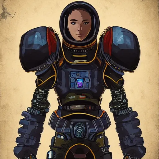 Image similar to “A portrait of a space adventurer with scrap armor, detailed, sci-fi, d&d”