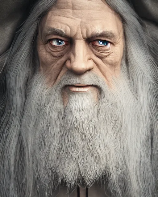 Image similar to jesus christ as gandalf the gray, character art, by various concept artists, redshift render, hyperrealistic face, photorealistic render