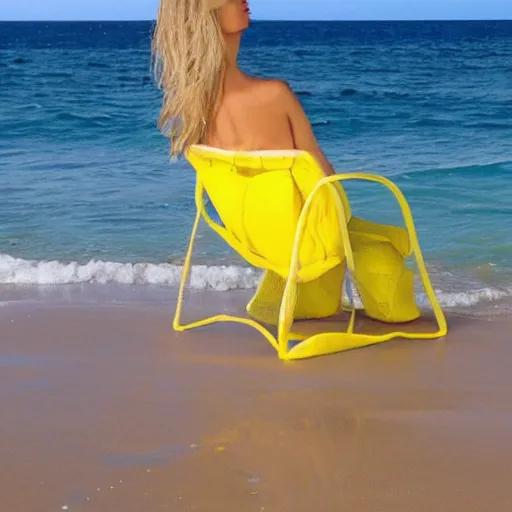 Image similar to lemon relaxing on the beach