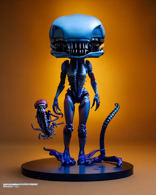 Prompt: highly detailed funko pop of xenomorph, stephen bliss, unreal engine, greg rutkowski, loish, rhads, beeple, makoto shinkai and lois van baarle, ilya kuvshinov, rossdraws, tom bagshaw, alphonse mucha, global illumination, god rays, detailed and intricate environment