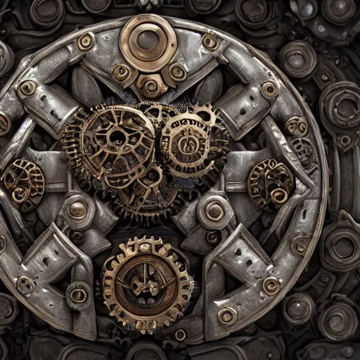 Image similar to A steampunk ornate wolf made of engraved full plate armor and gears, Macro shot by Justin Gerard, unreal engine, physically based rendering