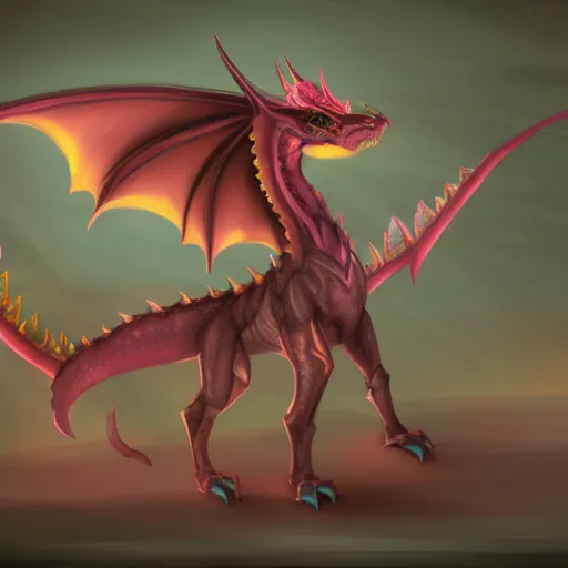 Prompt: digital illustration of a pastel fantasy dragon, concept art, matte background, deviantArt