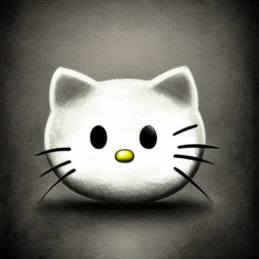 Prompt: Hello Kitty, artwork by Antón Semenov,