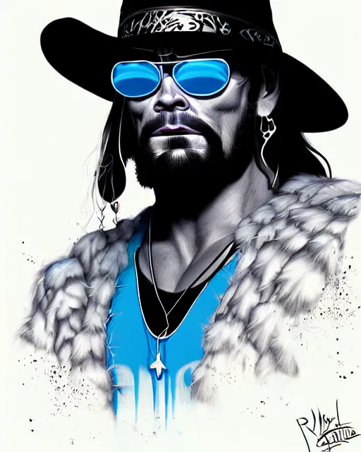 Image similar to digital art, fantasy portrait of randy macho man savage, crying big blue tears, by james jean, by ross tran, ultra detailed, character design, concept art, trending on artstation,