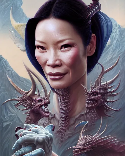 Prompt: beautiful gemini fantasy character portrait, lucy liu kill bill, dragon, ultra realistic, wide angle, intricate details, total recall artifacts, highly detailed by peter mohrbacher, hajime sorayama, wayne barlowe, boris vallejo, aaron horkey, gaston bussiere, craig mullins