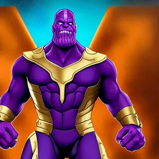 Image similar to Thanos coming out as trans