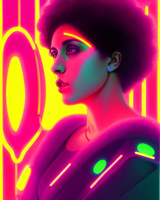 Prompt: symmetry portrait of poly styrene, neon, day glo, mannequin, sci - fi, tech wear, glowing lights intricate, elegant, highly detailed, digital painting, artstation, concept art, smooth, sharp focus, illustration, art by artgerm and greg rutkowski and alphonse mucha