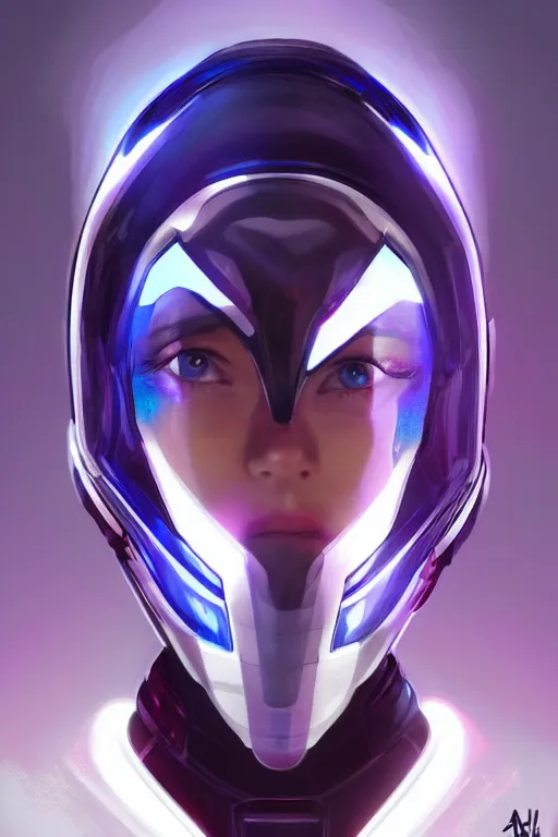 Image similar to Amanda 89asdjkqw in a futuristic spacesut highly detailed digital painting artstation concept art by artgerm and greg rutkowsi, holographic helmet, neon highlights