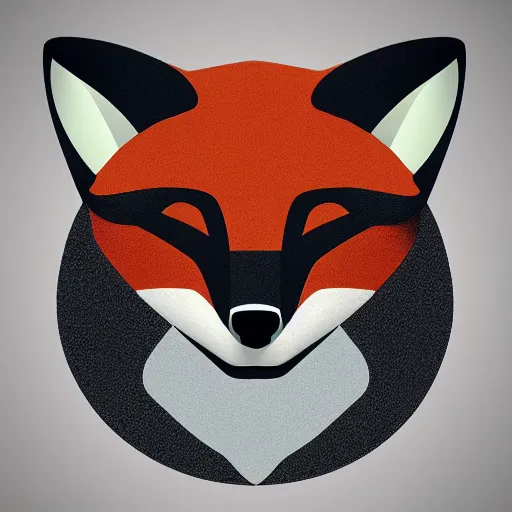 Prompt: an abstract, simplified icon depicting a fox's head, eyes open, white background, elegant, award-winning, clever, render, blender, 3d, high quality, app, ios, award winning, design