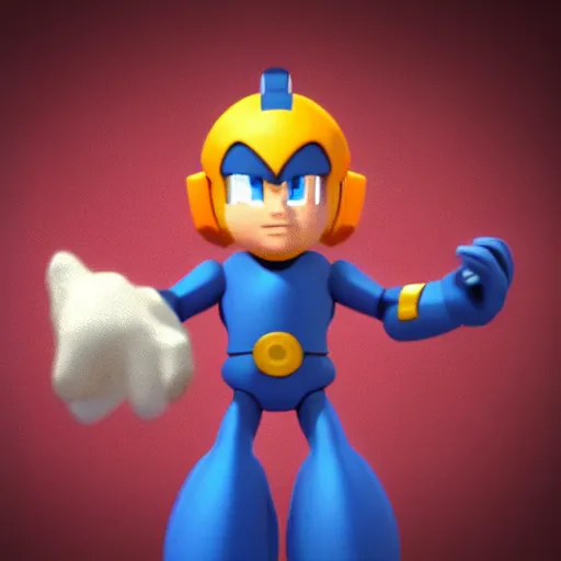 Image similar to 3d render of Mega Man