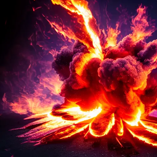 Image similar to explosion with fire, 4 k