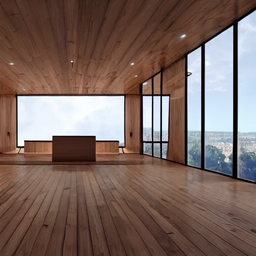 Image similar to wood room with a view of a nebula, modern architecture, cinematic, high quality, 8k, hyper realistic,