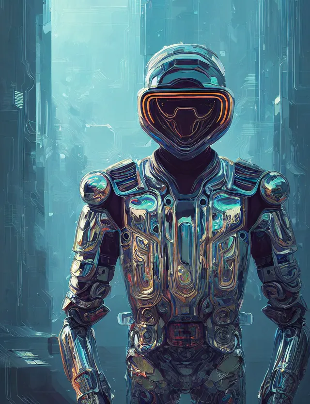 Image similar to futuristic soldier reflective chrome armor super intricate ornaments artwork by tooth wu and wlop and alena aenami and greg rutkows