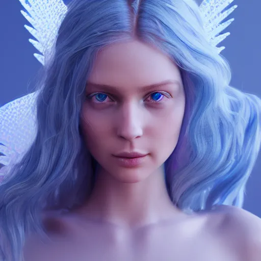 Prompt: beautiful angel, full body, flowing hair, blue eyes, beautiful aesthetic, by james jean, trending on artstation, digital art, cinematic lightning, octane render, ultra high detail