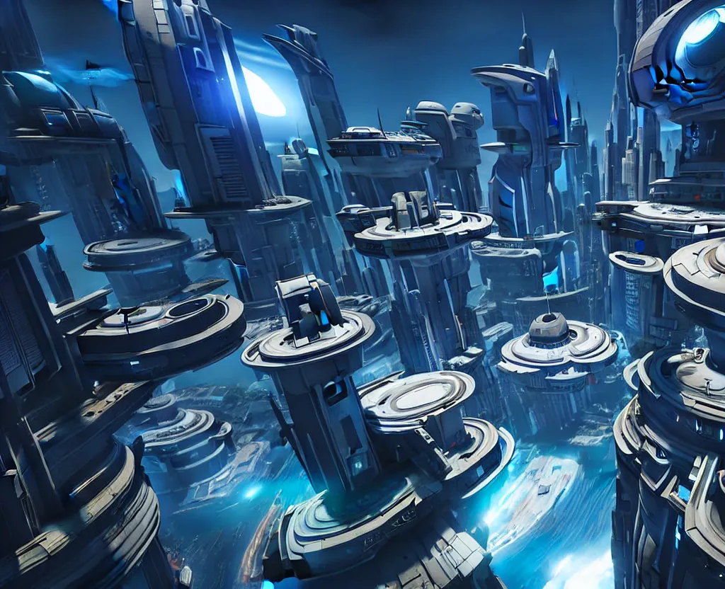 Image similar to futuristic sci-fi multiplanar city unside down no gravity, ultrarealistic, photorealistic, 8K, unreal engine 5