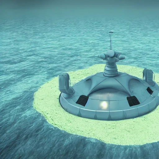 Image similar to underwater ufo base with aliens, photorealistic, detailed