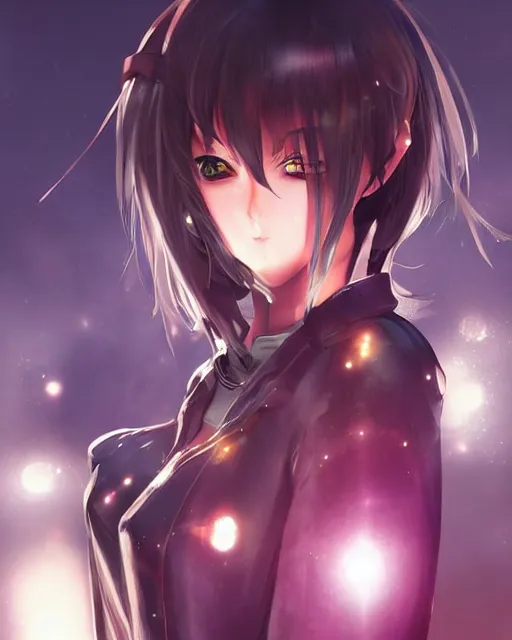 Image similar to portrait of anime girl in mechanic armor in night tokyo by makoto sinkai, perfect face, fine details