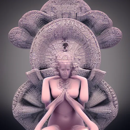 Image similar to fractal_goddess, 3d_concept_render