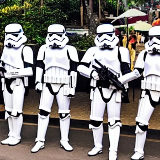 Prompt: storm troopers vacationing in pattaya thailand, photoreal