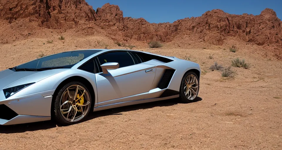 Prompt: Lamborghini in desert