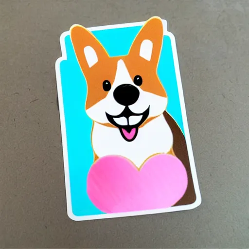 Image similar to Kawaii corgi sticker illustration, soft pastel colors