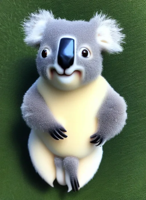 Image similar to 80mm resin detailed miniature of fluffy koala, Product Introduction Photos, 4K, Full body, simple background