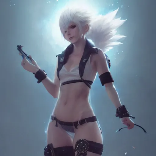 Image similar to kerli koiv as cindy from final fantasy 1 5, character concept art, sharp, digital matte painting, art by greg rutkowski, wlop, dramatic lighting, trending on artstation