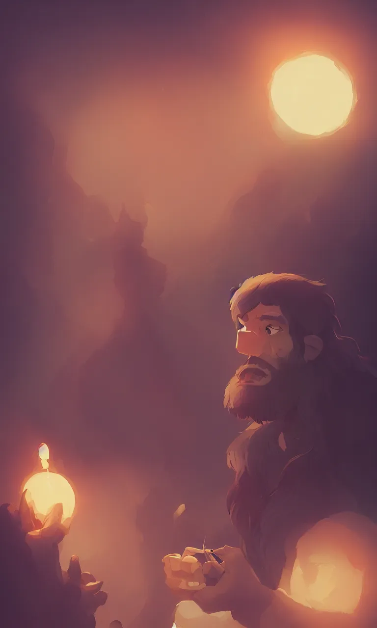 Prompt: a caveman using an iphone, ambient lighting, 4k, lois van baarle, ilya kuvshinov, rossdraws, artstation