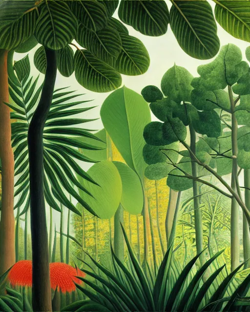 Prompt: reclaimed by nature by henri rousseau, wallpaper, highly detailed, trending on artstation.