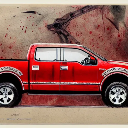 Image similar to red ford f - 1 5 0 by graham ingels, stephen gammell, tsutomu nihei