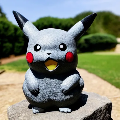 Image similar to Pikachu Sculpture made out of Granite