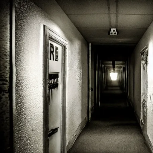 Prompt: photo darkness dark horror fear hospital unreal highly detailed