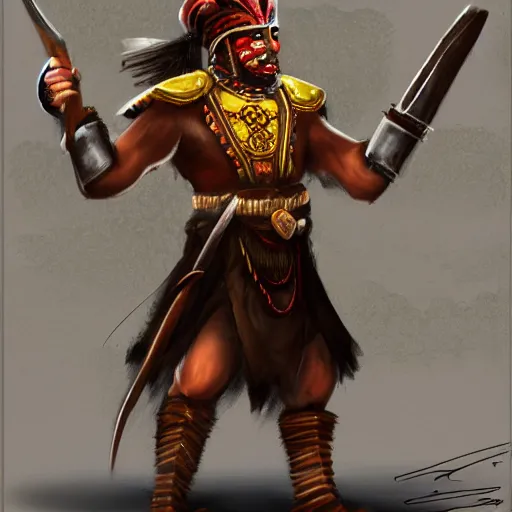 Prompt: mexican warrior, concept art