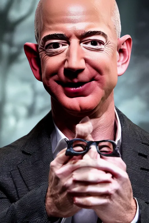 Prompt: jeff bezos as a scary angry vampire, photorealistic, cinematic lighting, highly detailed, very intricate, by guillermo del toro