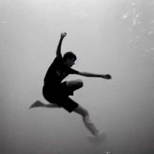 Image similar to Underwater photo of soccer player by Trent Parke, clean, detailed, Magnum photos